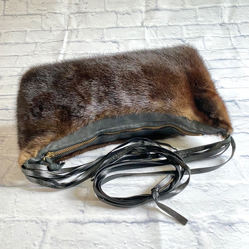 VINTAGE Bob Greene For Irene of New York REAL MINK HANDBAG - Picture 6 of 7